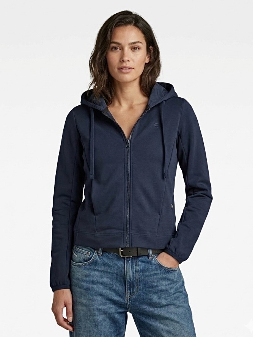 G Star Raw Hooded Slim Fit Jacket Women’s Small Articulated Utility Biker Navy